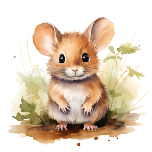 Woodland Baby Mouse 1 Fabric Panel