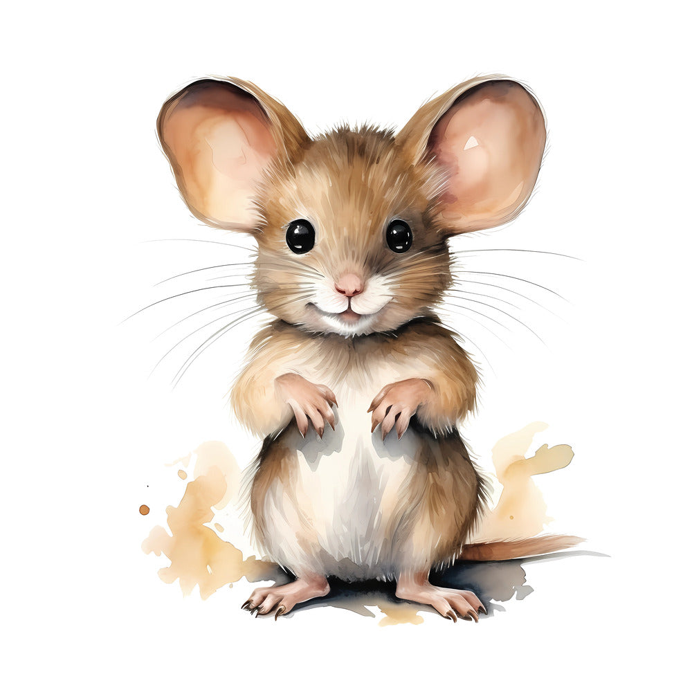 Woodland Baby Mouse 3 Fabric Panel