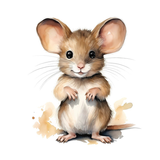 Woodland Baby Mouse 3 Fabric Panel