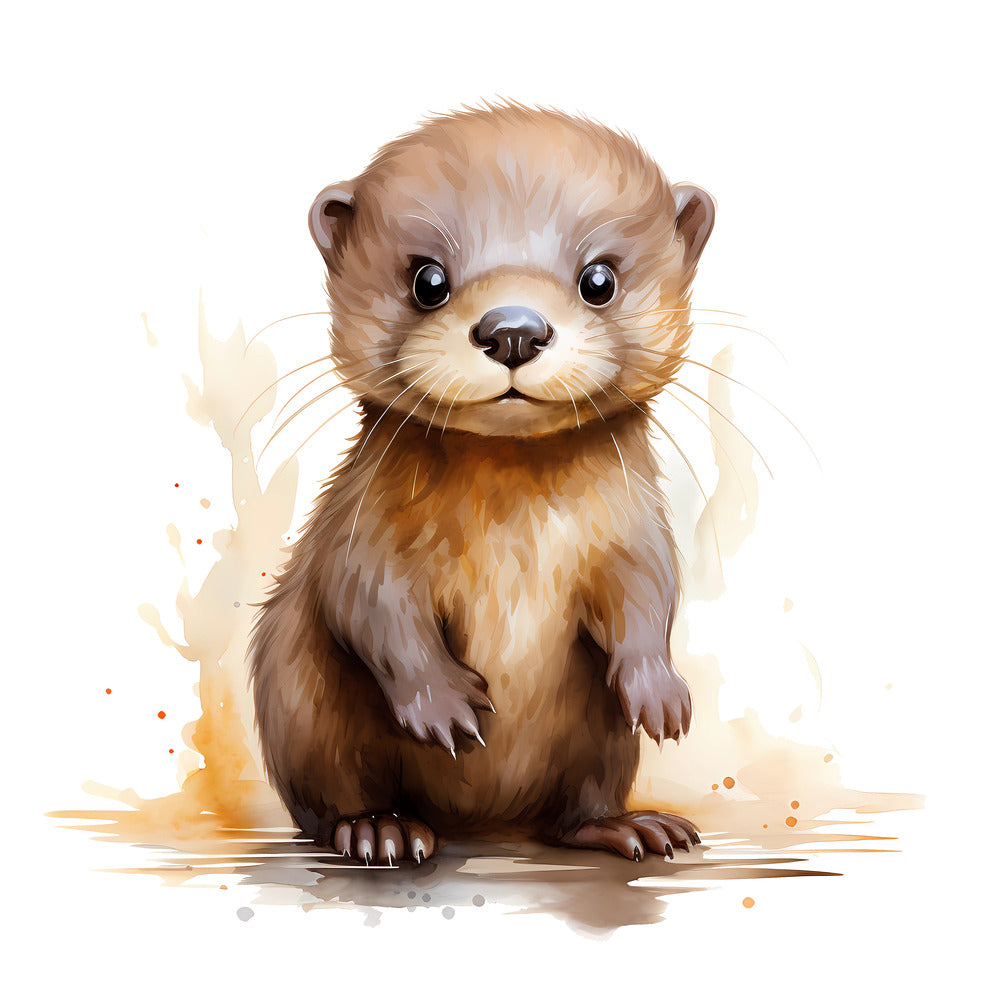 Woodland Baby Otter 2 Fabric Panel