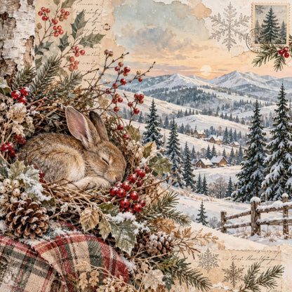 Woodland Christmas Pattern 2 Quilting Cotton Fabric