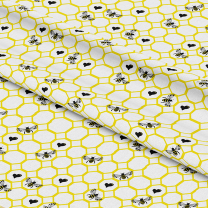 Yellow and Black Bees Pattern 5 Quilting Cotton Fabric