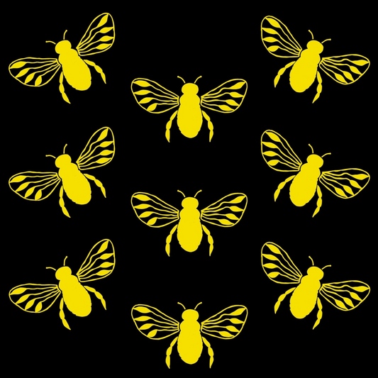 Yellow and Black Bees Pattern 7 Quilting Cotton Fabric