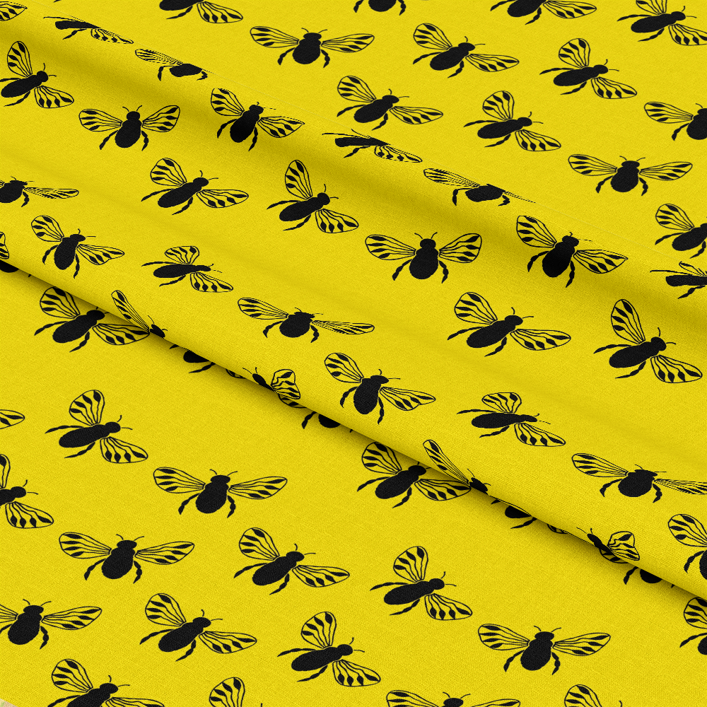 Yellow and Black Bees Pattern 9 Quilting Cotton Fabric