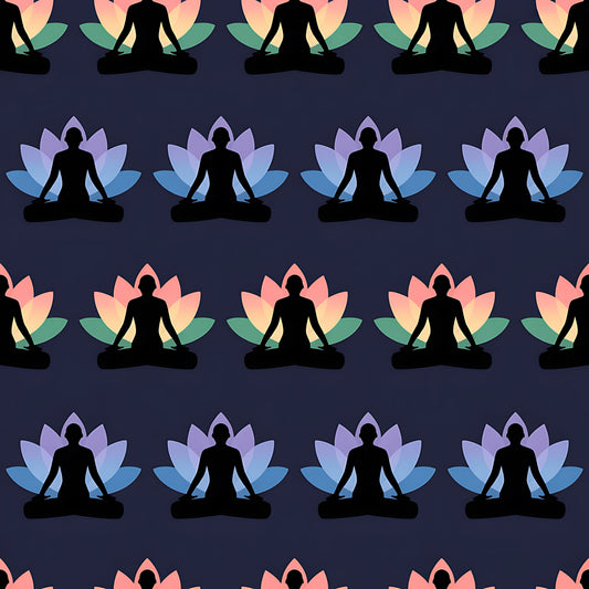 Yoga Poses Pattern 10 Quilting Cotton Fabric