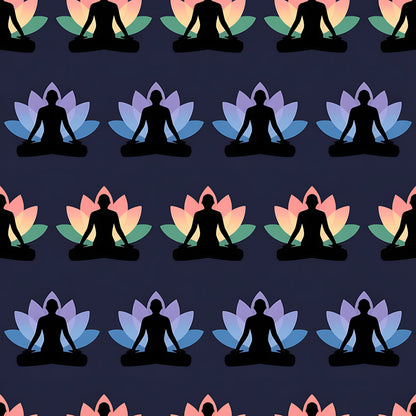 Yoga Poses Pattern 10 Quilting Cotton Fabric