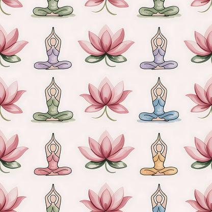 Yoga Poses Pattern 13 Quilting Cotton Fabric