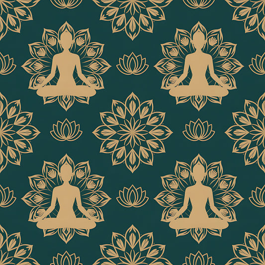 Yoga Poses Pattern 7 Quilting Cotton Fabric