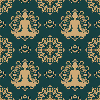 Yoga Poses Pattern 7 Quilting Cotton Fabric