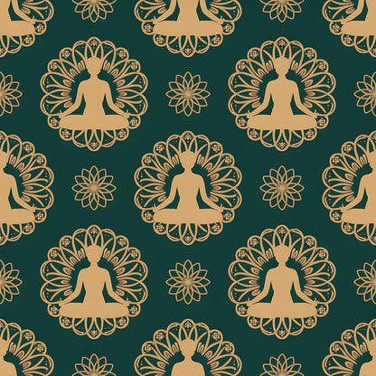 Yoga Poses Pattern 8 Quilting Cotton Fabric