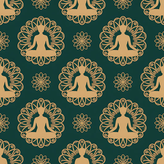 Yoga Poses Pattern 8 Quilting Cotton Fabric
