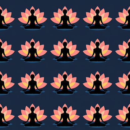 Yoga Poses Pattern 9 Quilting Cotton Fabric