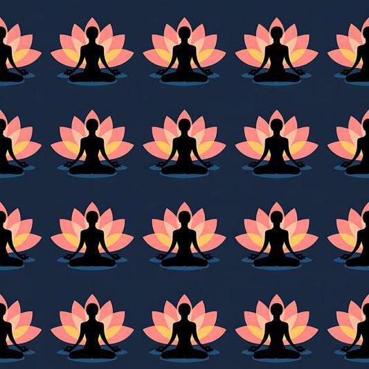 Yoga Poses Pattern 9 Quilting Cotton Fabric