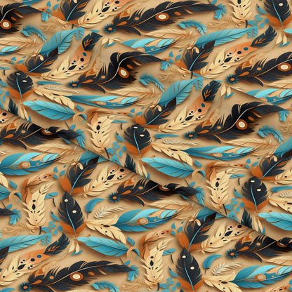 Aztec Feather Pattern 18 Quilting Cotton Fabric