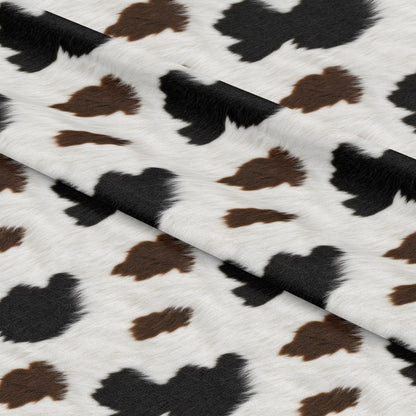 Bold Brown and White Cow Pattern 12 Quilting Cotton Fabric