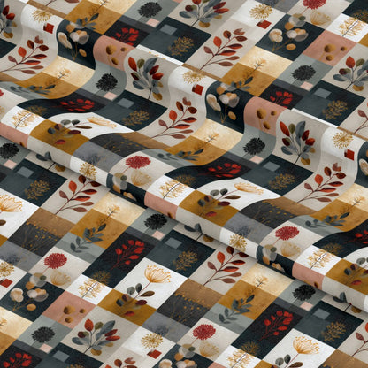Boho Floral Patchwork Pattern 8 Quilting Cotton Fabric