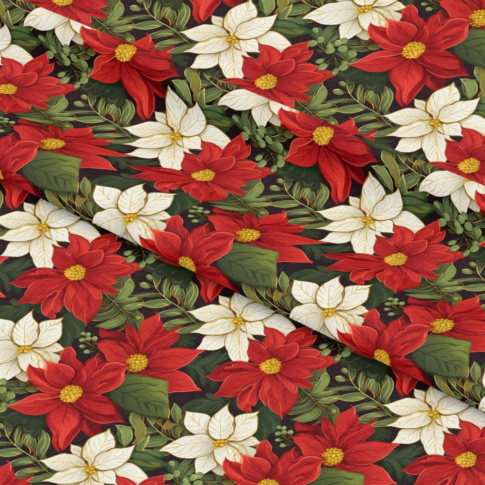 Poinsettia Blooms Pattern 12 Quilting Cotton Fabric