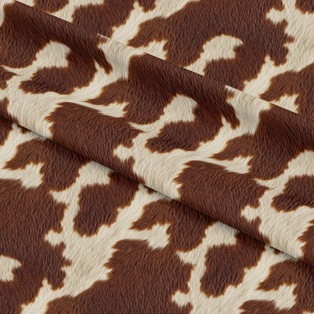 - Bold Brown and White Cow Pattern 2 Quilting Cotton Fabric  
- Brown  
- White  
- Cow print  
- Animal print  
- Quilting  
- Cotton  
- Soft fabric  
- Textile  
- Yardage  
- Natural colors  
- Rustic design