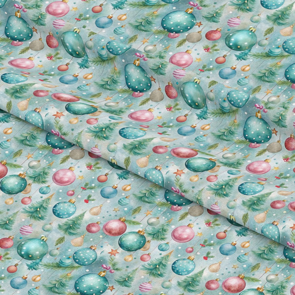 Pastel Christmas Time Pattern 1 Quilting Cotton Fabric