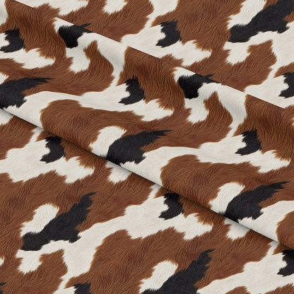 Bold Brown and White Cow Pattern 7 Quilting Cotton Fabric
