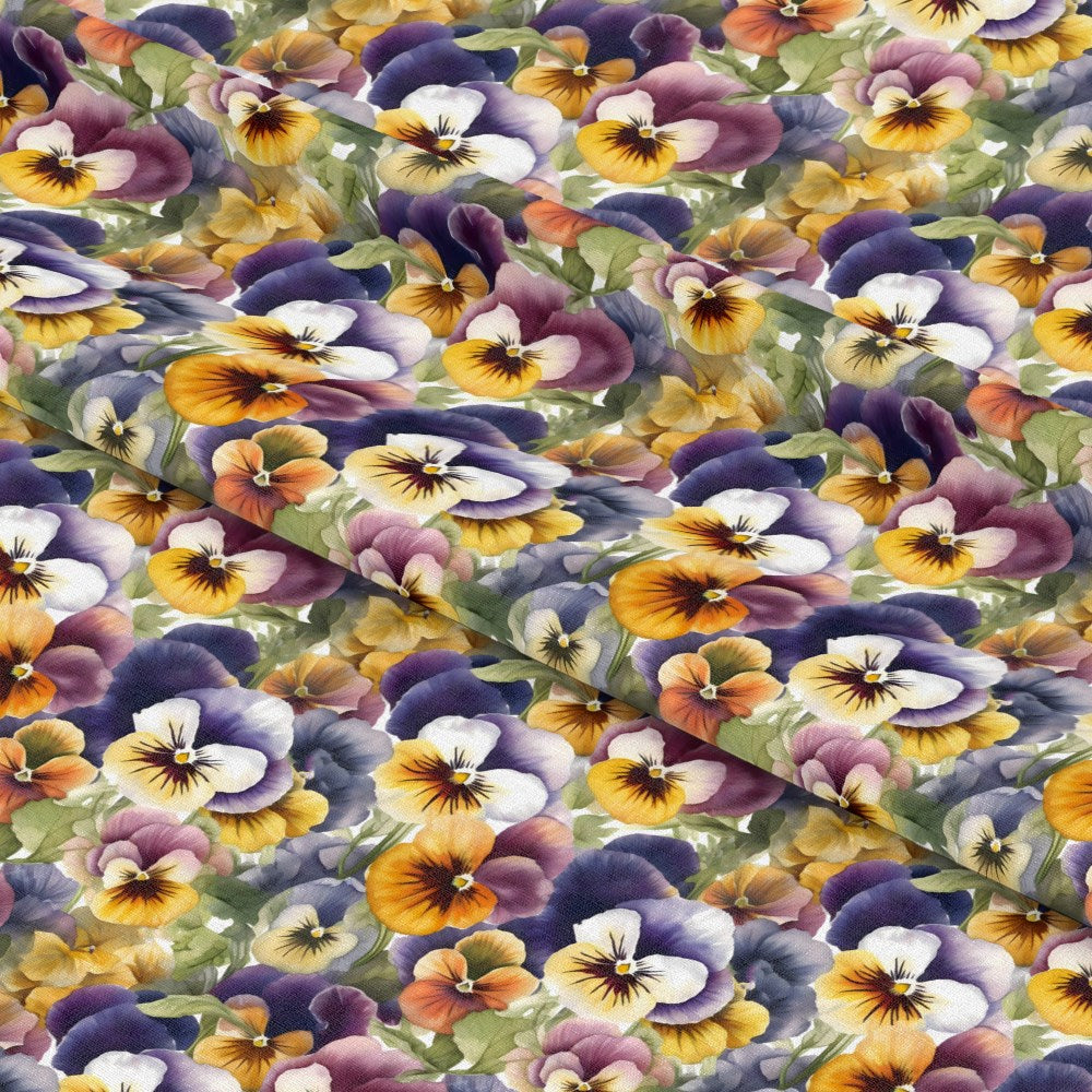 Pansy Flowers Pattern 4 Quilting Cotton Fabric