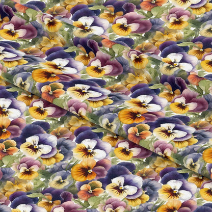 Pansy Flowers Pattern 4 Quilting Cotton Fabric