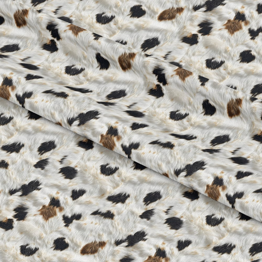 Bold Brown and White Cow Pattern 13 Quilting Cotton Fabric