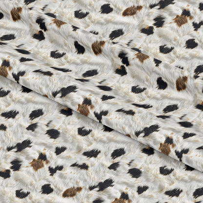 Bold Brown and White Cow Pattern 13 Quilting Cotton Fabric