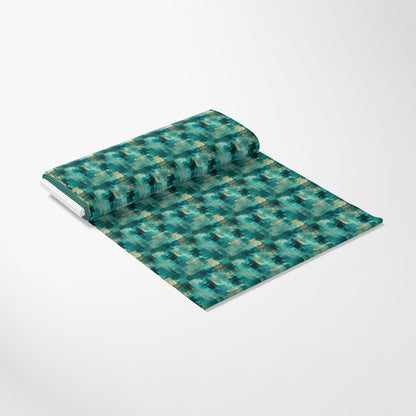 Teal Grunge Pattern 8 Quilting Cotton Fabric