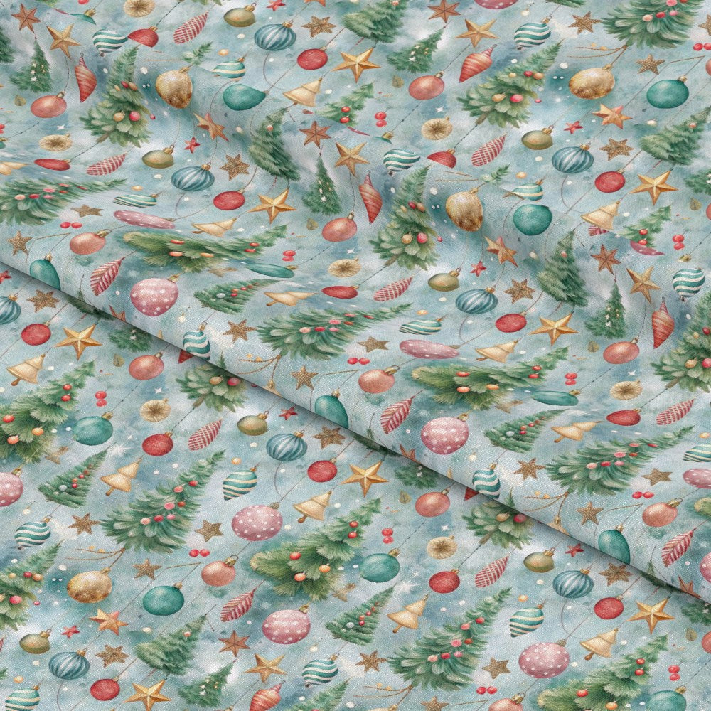 Pastel Christmas Time Pattern 9 Quilting Cotton Fabric