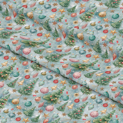 Pastel Christmas Time Pattern 9 Quilting Cotton Fabric