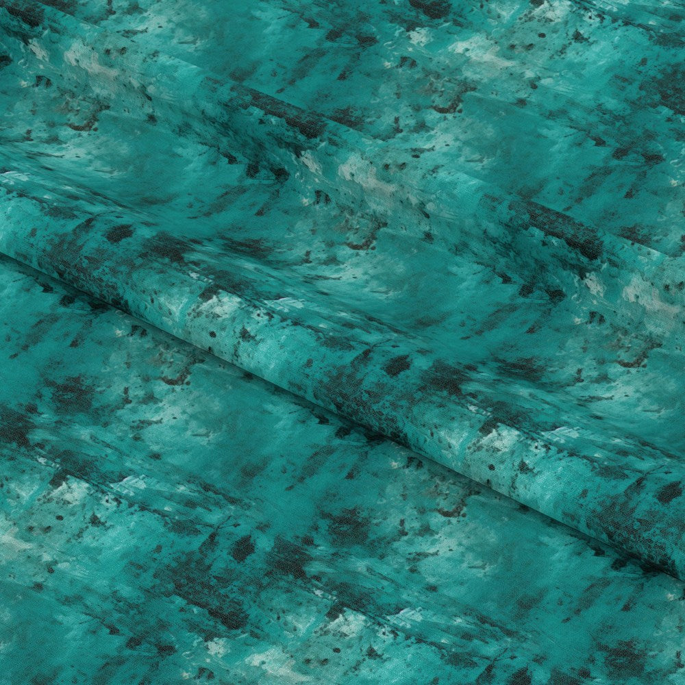Teal Grunge Pattern 1 Quilting Cotton Fabric