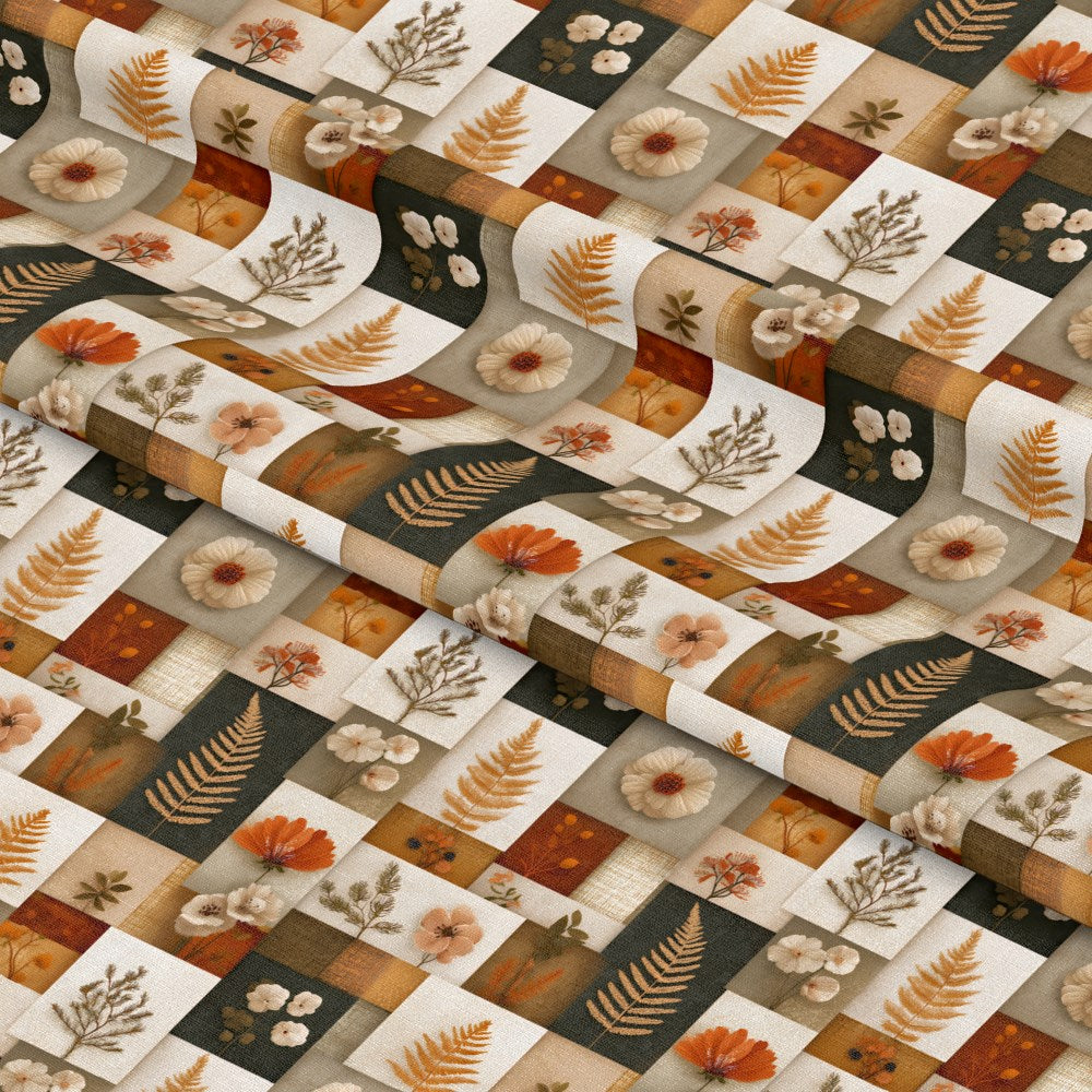 Boho Floral Patchwork Pattern 10 Quilting Cotton Fabric