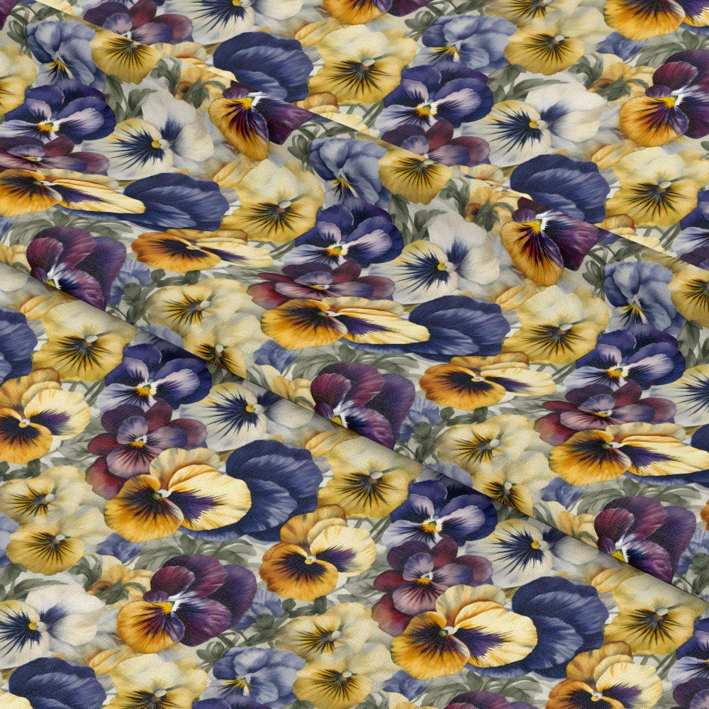 Pansy Flowers Pattern 2 Quilting Cotton Fabric