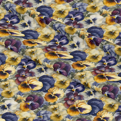 Pansy Flowers Pattern 2 Quilting Cotton Fabric