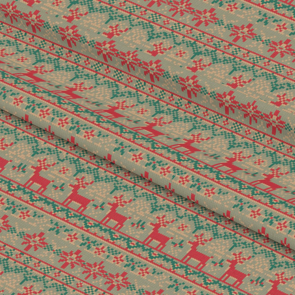 Scandinavian Folk Christmas Pattern 20 Quilting Cotton Fabric