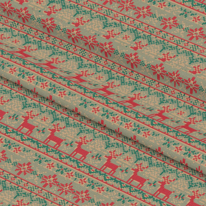 Scandinavian Folk Christmas Pattern 20 Quilting Cotton Fabric