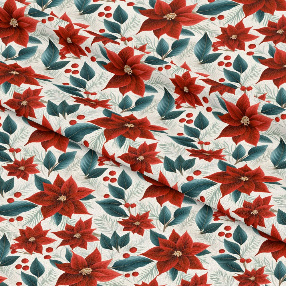 Poinsettia Blooms Pattern 8 Quilting Cotton Fabric