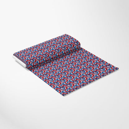 USA Flag Swirls Pattern 10 Quilting Cotton Fabric