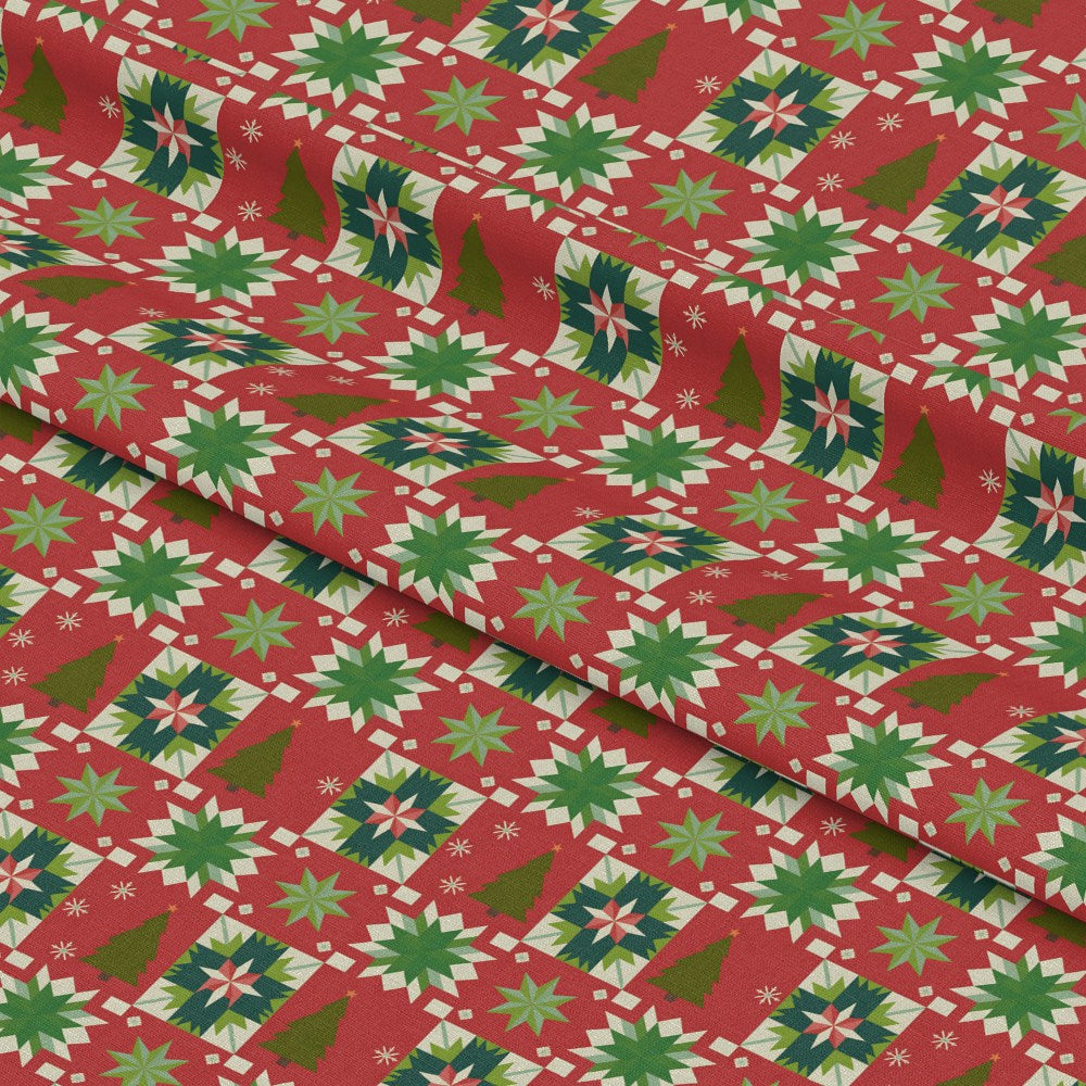 Scandinavian Folk Christmas Pattern 12 Quilting Cotton Fabric