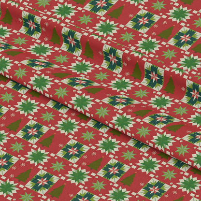 Scandinavian Folk Christmas Pattern 12 Quilting Cotton Fabric