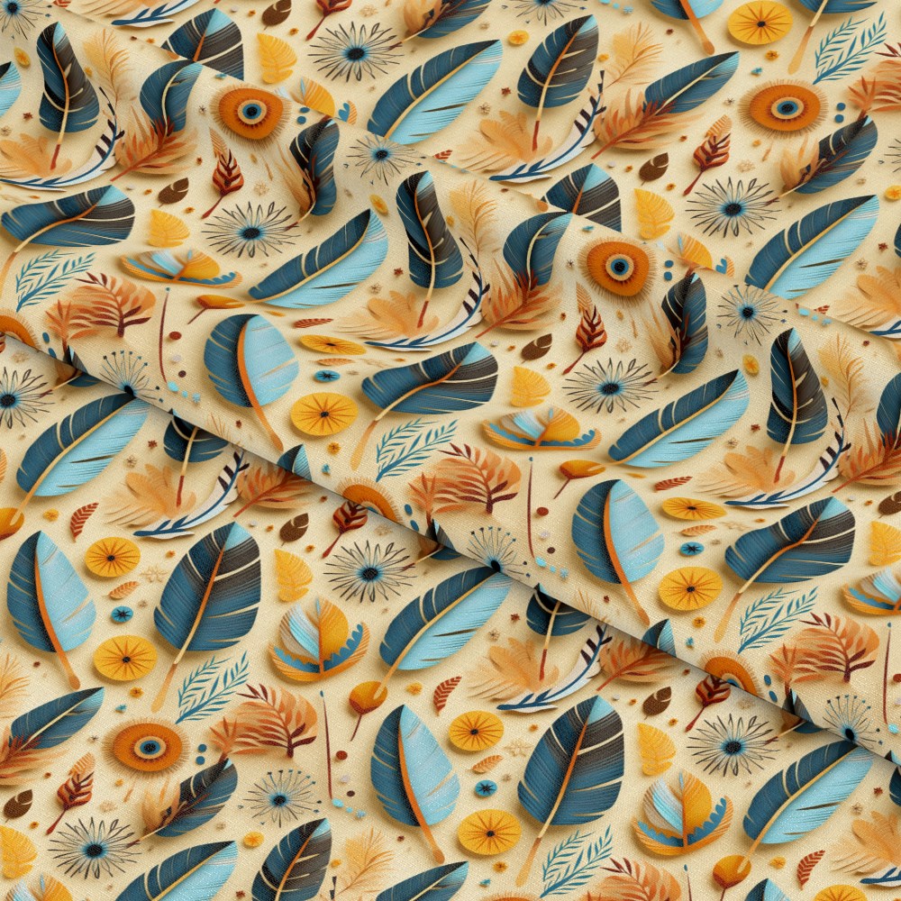 Aztec Feather Pattern 2 Quilting Cotton Fabric