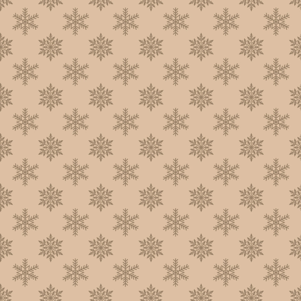 Pattern of evenly spaced brown snowflakes on a beige background.