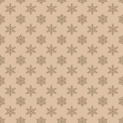 Pattern of evenly spaced brown snowflakes on a beige background.