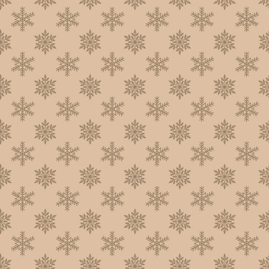 Pattern of evenly spaced brown snowflakes on a beige background.