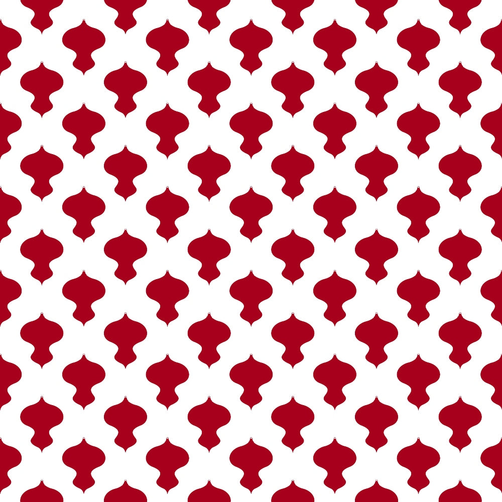 Red geometric shapes in a repeating pattern on a white background.