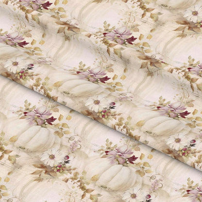 White Fall Pumpkins Pattern 13 Quilting Cotton Fabric