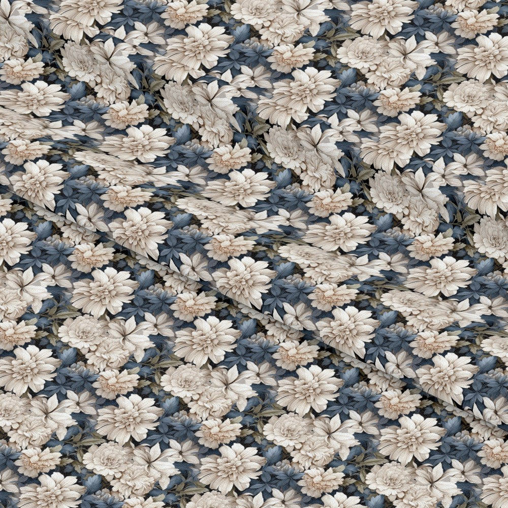 White Flowers Pattern 5 Quilting Cotton Fabric