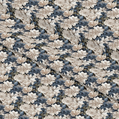 White Flowers Pattern 5 Quilting Cotton Fabric