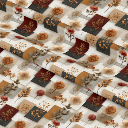 Boho Floral Patchwork Pattern 7 Quilting Cotton Fabric